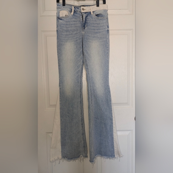 Flying Monkey Two-Tone Flare Jeans - Picture 8 of 15